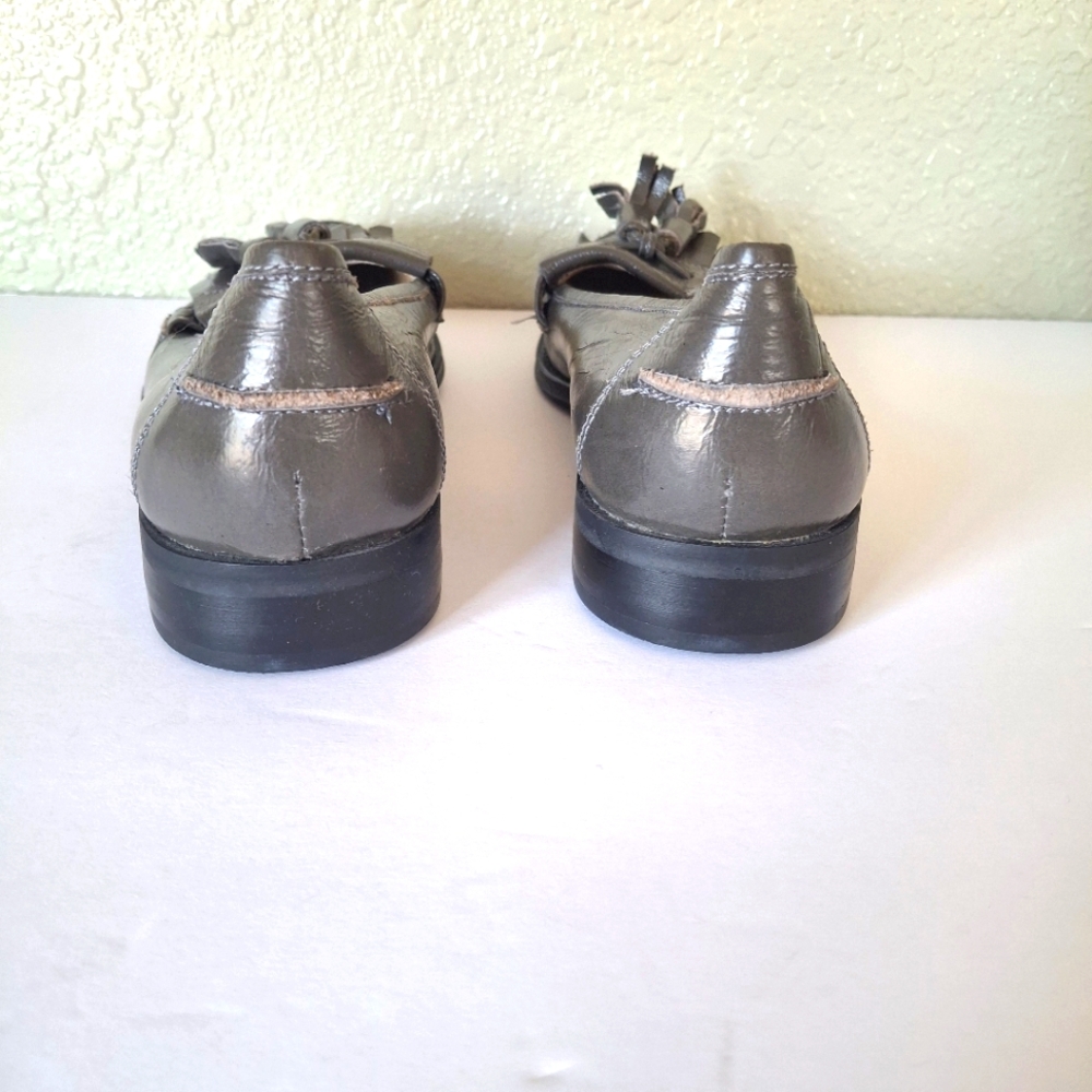 Steven By Steve Madden 8 Gray Tasseled Grey Leather Loafers New - Picture 7 of 10